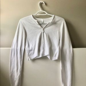 White Cropped Long Sleeve💘